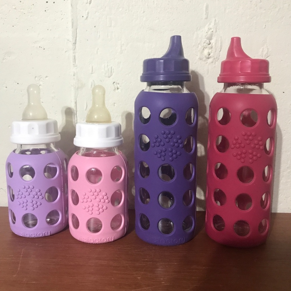 LIFEFACTORY Silicone-Guard Glass Baby Bottles